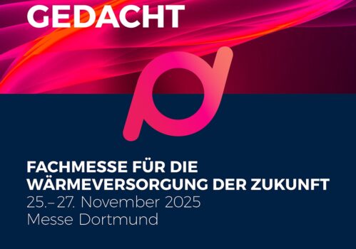 Quadratisches HEATEXPO-Visual mit Logo, Motto und Standangabe 4.A50.